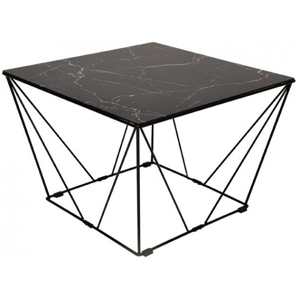Cube Sofabord - Glas/sort