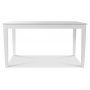 Mellby spisegruppe 180 cm bord med 6 hvide Fredrik Pinn stole med stel
