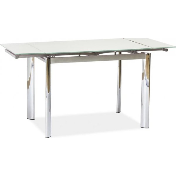 Caylee 100-150 cm spisebord - Krom/hvid