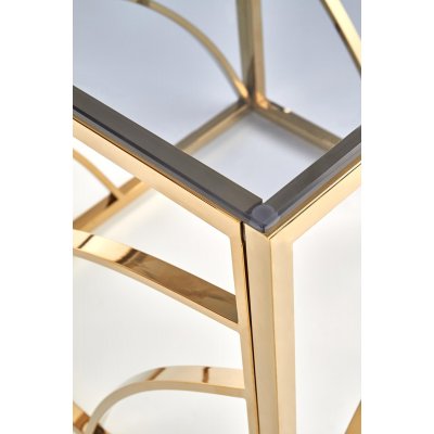 Kosmos sofabord 55 x 55 cm - Rget glas/guld