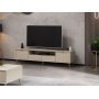 Basal mediebnk med ben - Beige