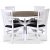 Skagen spisebordsst; rundt spisebord 120 cm - Hvid/brunolieret eg med 4 Fr stole (Ribber i ryggen) med sort PU-sde