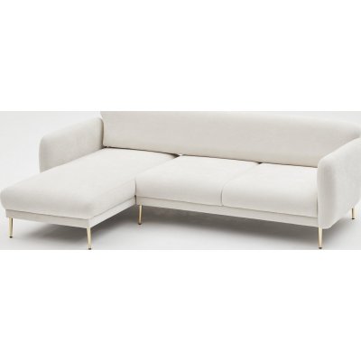 Simena divan sofa venstre - Creme hvid/guld