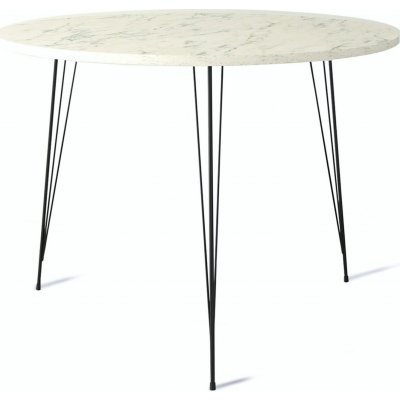 Sandalf spisebord 90 cm - Hvid marmor