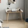 Mir skrivebord 120 x 60 cm - Mrkebrun/hvid