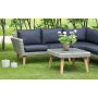 Almbro udendrs mbelgruppe hjrnesofa med bord - Lysegr kunst-rattan