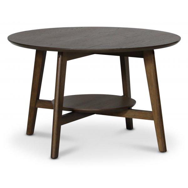 Bridge rundt sofabord med hylde 80 cm - Valnd