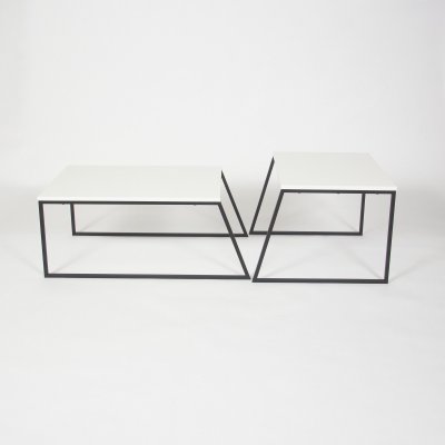 Pal sofabord 88 x 50 cm - Hvid/sort