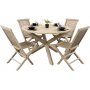 Salt rundt spisebord i gr teaktr - 120 cm diameter