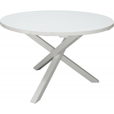 Scottsdale spisebord rundt 112 cm - Hvid + Mbelplejest til tekstiler