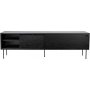 Volume mediebnk 178 cm - Sortbejdset eg