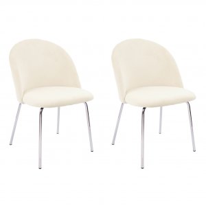 Plaza velvet stol - Beige / Krom + Pletfjerner til møbler Plaza velvet stol - Beige / Krom + Pletfjerner til møbler