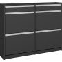 Skyline skoskab 123,5 x 24,2 x 98,5 cm - Sort