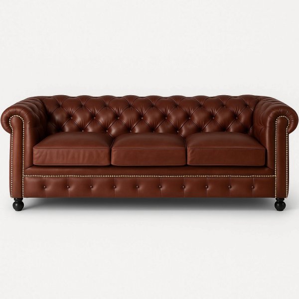 Chesterfield Old England 3-personers sofa - antikbehandlet lder