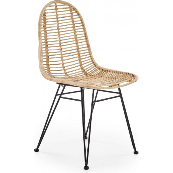 Juri spisestol - Rattan/sort