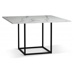 Sintorp spisebord 120 cm - Hvid marmor (Eksklusivt marmor) + Pletfjerner til mbler