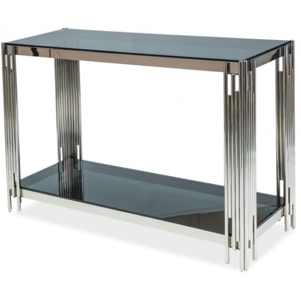 Bourne konsolbord - Krom/sort glas