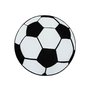 Brnetppe Brigid fodbold - Sort / hvid - Rund 120 cm