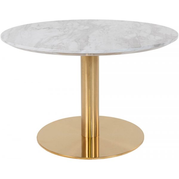 Bolzano Sofabord 70 x 70 cm - Imiteret marmor/messing