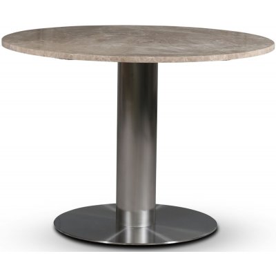 SOHO spisebord Ø105 cm - Børstet aluminium / Beige Empradore