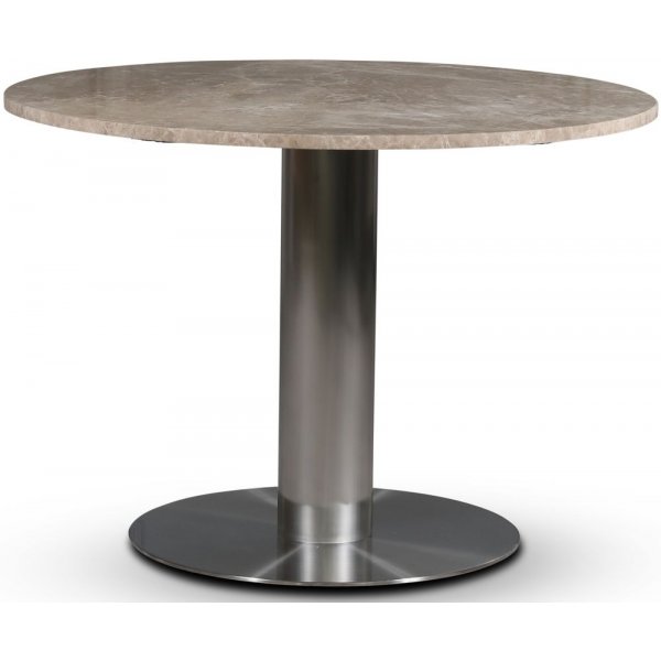 SOHO spisebord 105 cm - Brstet aluminium / Beige Empradore
