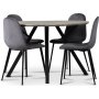 Smokey spisegruppe, rundt spisebord med 4 Carisma fljlstole - Gr + 4.00 x Servietringe