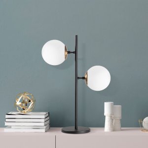 Facet bordlampe klar - Sort