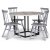 Sintorp spisebordsst, rundt spisebord 115 cm inkl. 4 stk. gr Orust pindestole - Hvid marmor (Laminat) + Mbelfdder