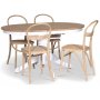 Fitchburg spisebordsst; Ovalt spisebord 106-141 cm - Hvid / Olieret Eg med 4 stk. Danderyd No.16 spisebordsstole Whitewash
