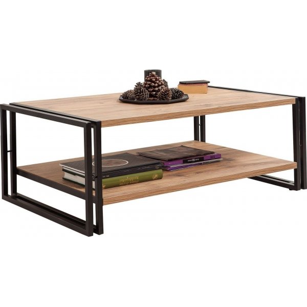 Cosmo Rectus sofabord 110 x 70 cm - Fyrretr/sort
