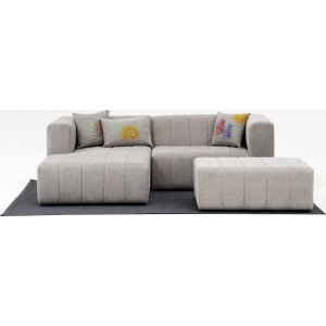 Beyza mini divan sofa venstre - Lysegr