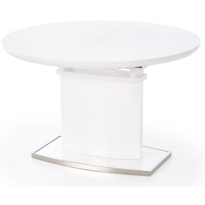 Metro spisebord, kan trkkes ud 120-160 cm - Hvid hjglans/ Krom