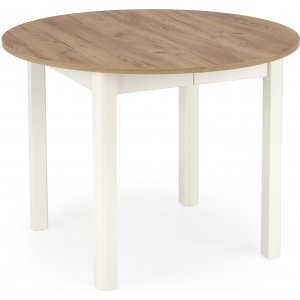 Berivan rundt udtrkkeligt spisebord eg / hvid 102-142 cm