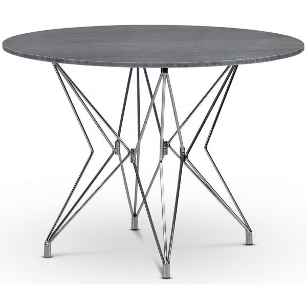 Zoo spisebord 105 cm - Krom / Gr marmor