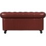 Chesterfield sofa 2-personers i brun PU