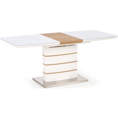 Mervin udtrkkeligt spisebord 140-180 cm - Eg / Hvid hjglans