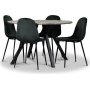 Smokey spisegruppe, rundt spisebord med 4 Carisma fljlstole - Mrkegrn + 3.00 x Mbelfdder