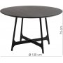 Ooid spisebord 120 cm - Sortbejdset ask finer/sort
