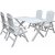Scottsdale udendrs gruppebord 150 cm inkl. 4 Kungshamn positionsstole - Hvid