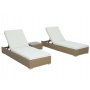Solsenge 2 stk. med bord - Naturlig rotting
