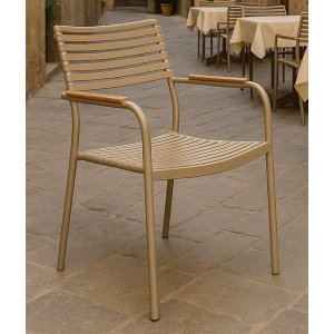 Stabelbar udendørs stol beige - Pino Stabelbar udendørs stol beige - Pino