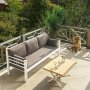 Kappis 3-personers udendrs sofa - Hvid/brun