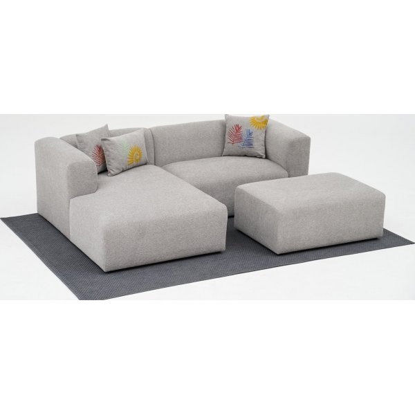 Linden mini divan sofa venstre - Lysegr