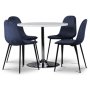 Tiana spisegruppe, rundt spisebord med 4 stk Carisma fljlstole - Hvid / Bl