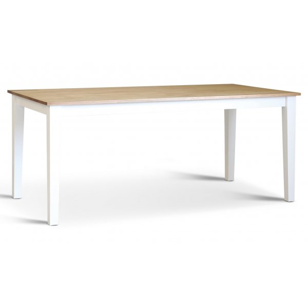 Annika spisebord 180 cm - Hvid / Olieret eg