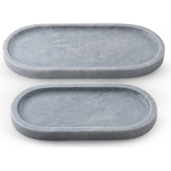 Dekorativt fad i gr marmor fra Verona - 2 dele - 25/30 x 12/15 x 2 cm