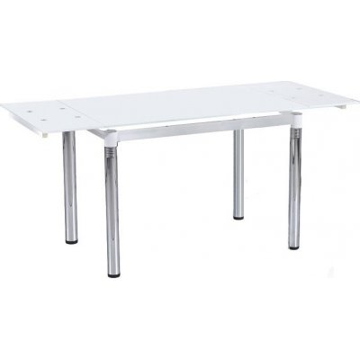 Amalie spisebord 110-170 cm - Hvid / Krom