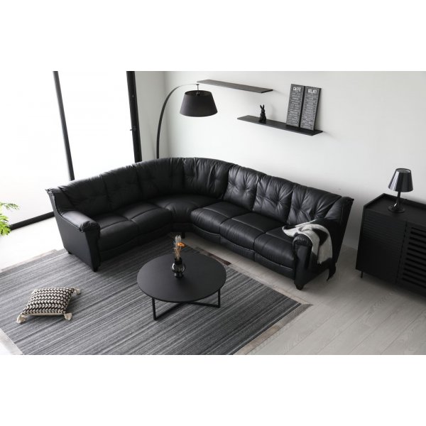 Hjalmar hjrnesofa - Sort (ko-lder)