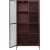 Dobb bordeaux metalskab med glaslger H190 cm