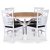 Troms spisebordsst; rundt spisebord 120 cm - Hvid / olieret eg med 4 stk. Fr stole med kryds i ryggen, sde i sort PU